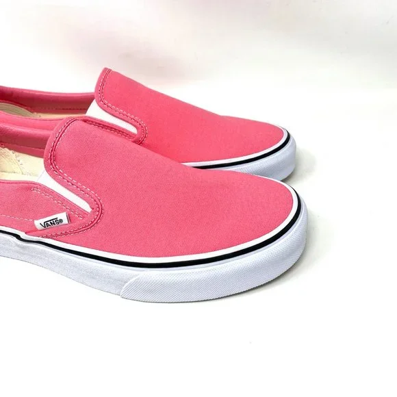 Vans Classic Slip On Pink Lemonade True White Canvas Womens Sneakers VN0A33TBUR1 - Picture 7 of 9